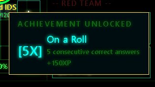 Neon Breach achievement unlocked — On a Roll: 5 consecutive correct answers, +150XP